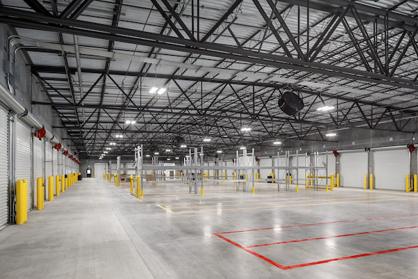 Interior view of the new Old Dominion Freight Line construction in Columbia, SC, that was recently completed